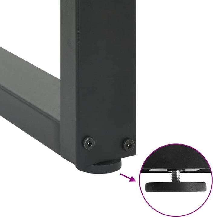 Image du produit VidaXL Pieds de table basse en U 2 pcs. Anthracite 60x(30-31) cm Pied de table en acier