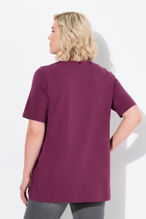 Actual product image Ulla Popken Essential Notch Neck Stretch Tee (60)
