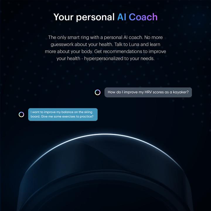 Actual product image Luna Ring Smart Ring (11, Lunar Black)