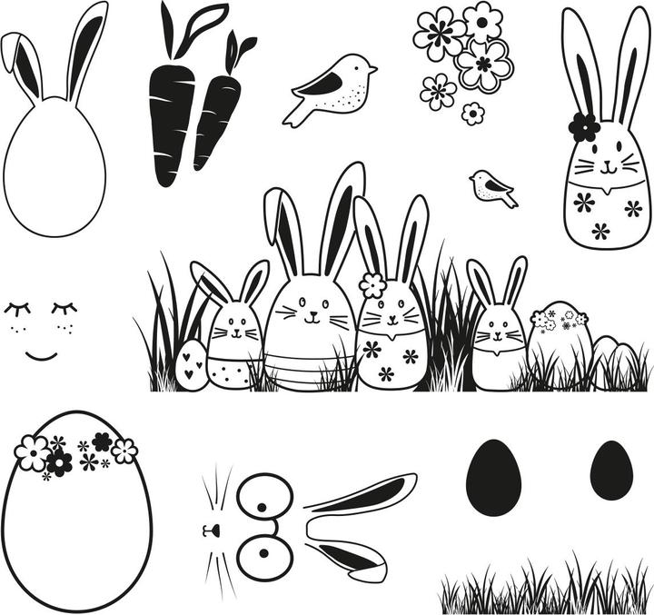 Produktbild Rayher Clear Stamps "Hasenfamilie"