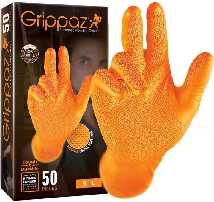 Produktbild Grippaz 246 Orange Nitrilhandschuhe 50 Stück O (M)