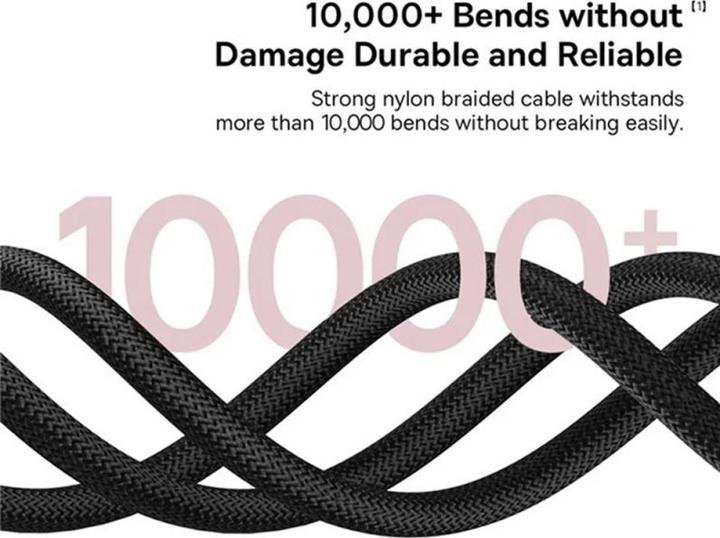 Actual product image Baseus Dura Type-C fast charging cable for iP 20 W 1 m Black Red (1 m, 20 W)