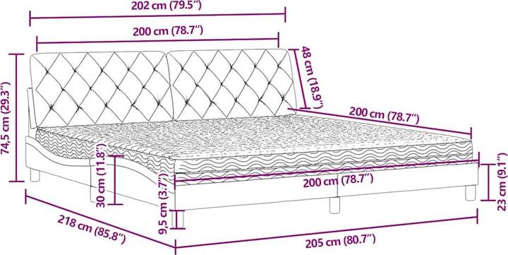 Image du produit vidaXL Bett (200 x 200 cm)