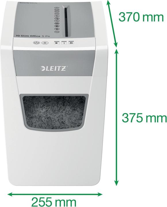 Image du produit Leitz Destructeur de documents IQ Slim Office P4/12 feuilles/moteur DC/blanc (Coupe de particules)