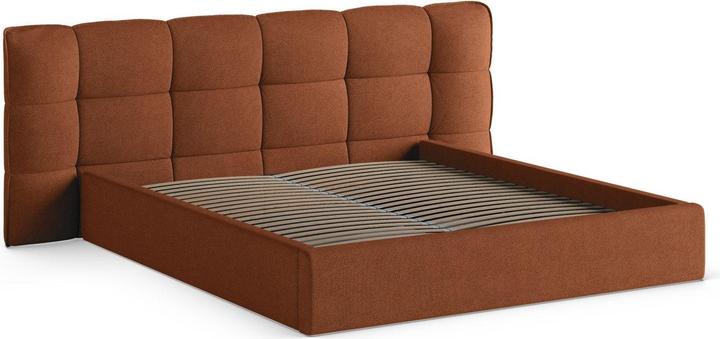 Actual product image Micadoni Boucle Storage Bed with Headboard, "Eric", Brick, 225x270x104 Made in Europe (180 x 200 cm)