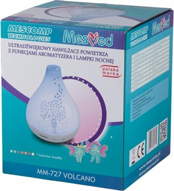 Actual product image MesMed Air Humidifier MM-727 Volcano with the function of the aromatheror and the night lamp (1250 ml)