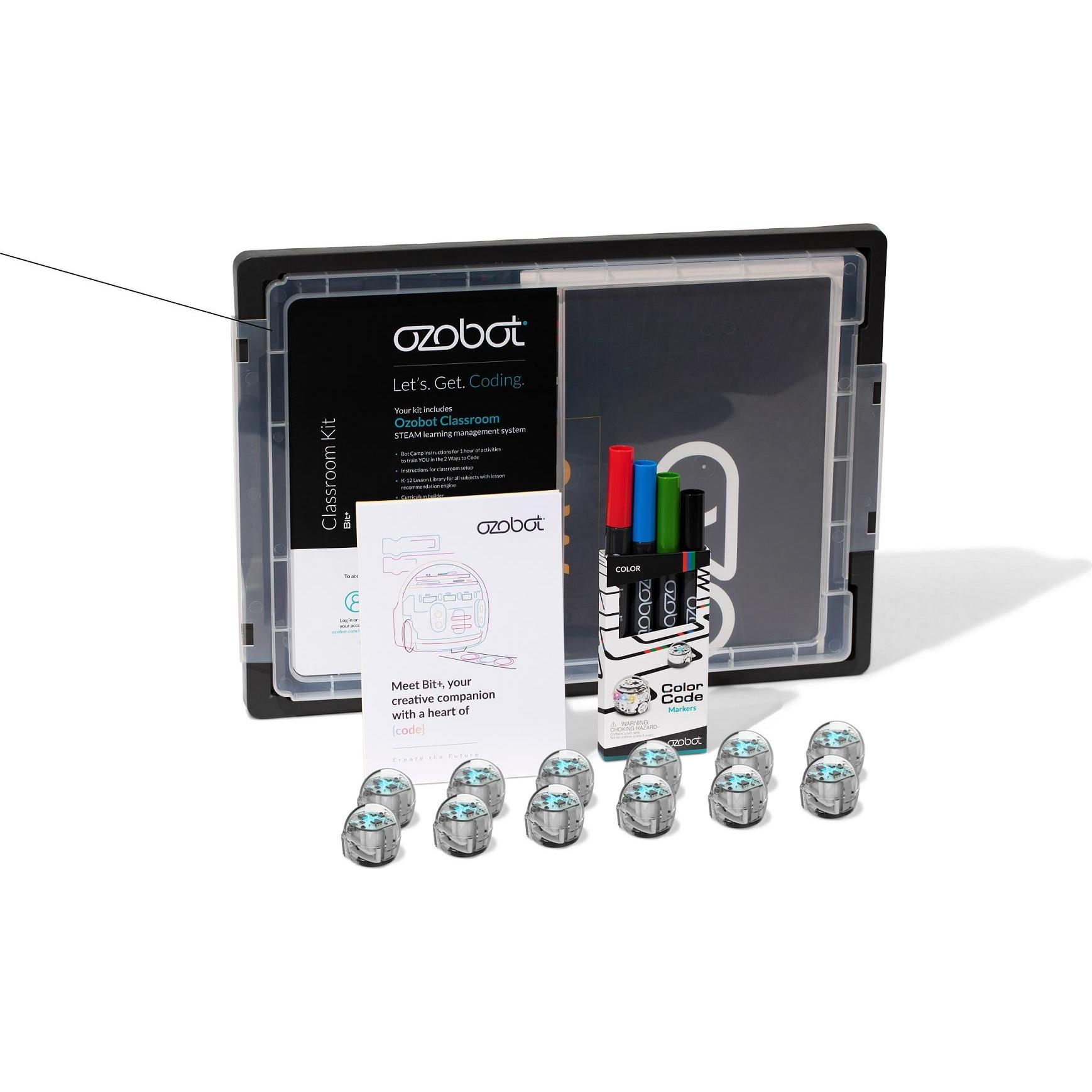 Ozobot Set scolastico di robot codificatori MINT Bit+ Kit per l'aula 12 robot, Kit robotica