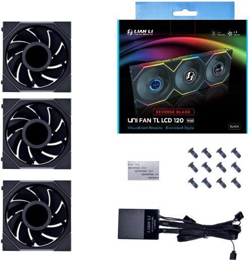 Actual product image Lian-Li UNI FAN TL LCD Reverse Blade (120 mm, 3 x)