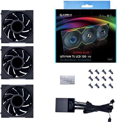 Actual product image Lian-Li UNI FAN TL LCD Reverse Blade (120 mm, 3 x)