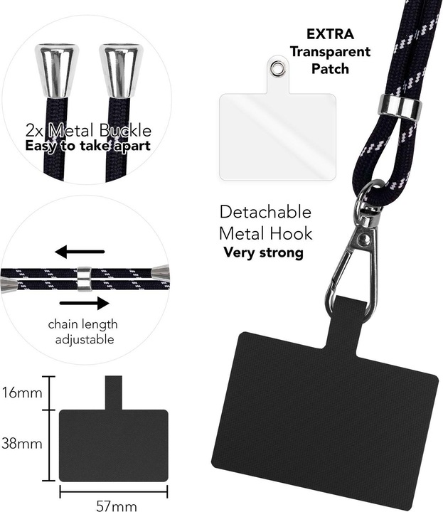 Productafbeelding Nalia Universele mobiele telefoonketting met pad