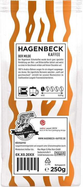 Actual product image Hagenbeck Kaffee The mild 250g ground (Medium roast, 250 g)