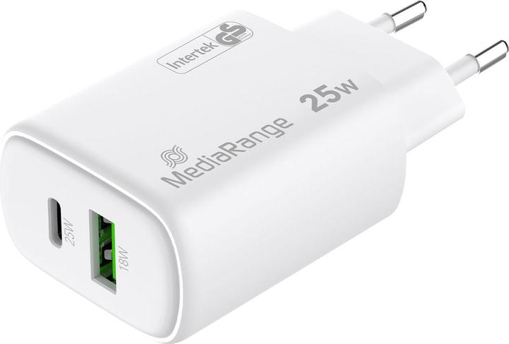 Produktbild MediaRange MRMA112 Ladegerät für Mobilgeräte Weiss Indoor (25 W)
