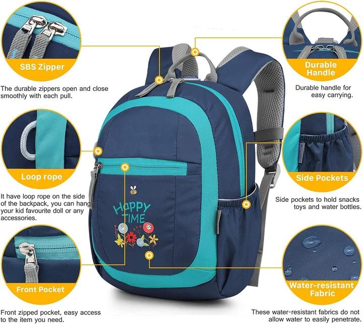 Only-Bags.Store Kleinkind-Rucksack mit Leine Kindergarten-Rucksack