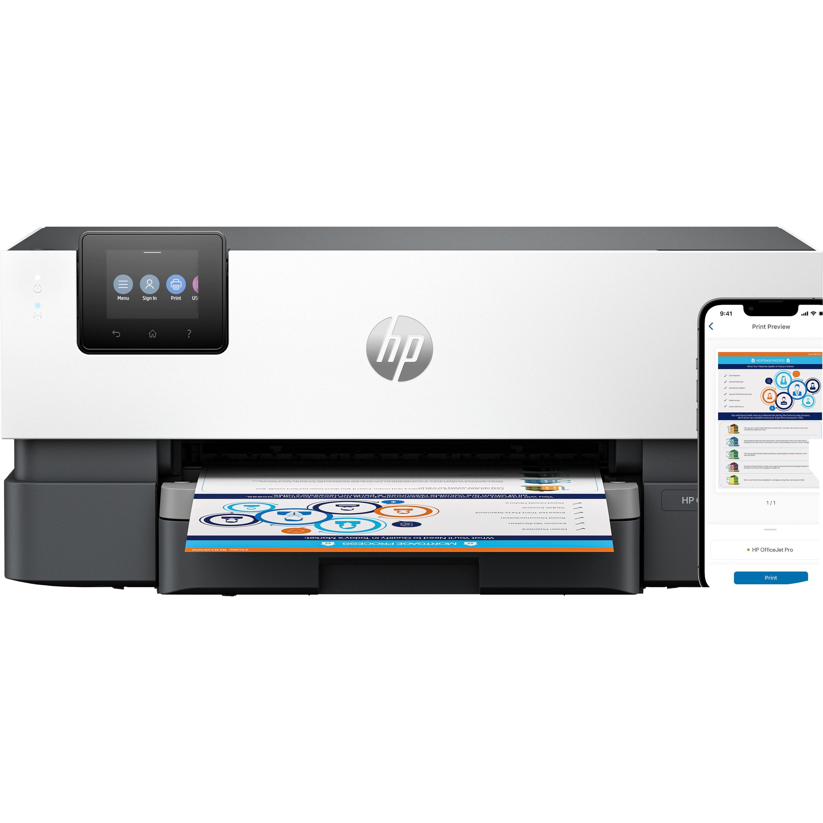 HP OfficeJet Pro 9110b (Thermodirekt, Farbe), Drucker, Grau