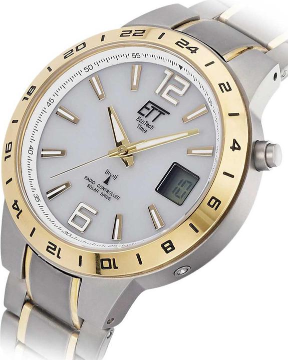 Actual product image ETT EGT-11410-40M Mens Solar Titanium Radio Control Watch (Radio-controlled clock, Analogue wristwatch, Digital watch, 40 mm)