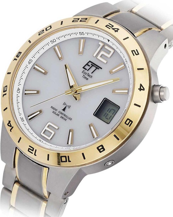Actual product image ETT EGT-11410-40M Mens Solar Titanium Radio Control Watch (Radio-controlled clock, Analogue wristwatch, Digital watch, 40 mm)