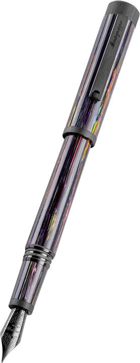 Actual product image Montegrappa Iszez3ic v1 mg fountain pen, Zero Zodiac Aquarius, Ultra Black, steel nib M (Black, 1x)