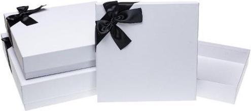 Actual product image Teka Geschenkbox mit Schleife, 3 Stück, weiss ROSETT (Gift box, 3 x)