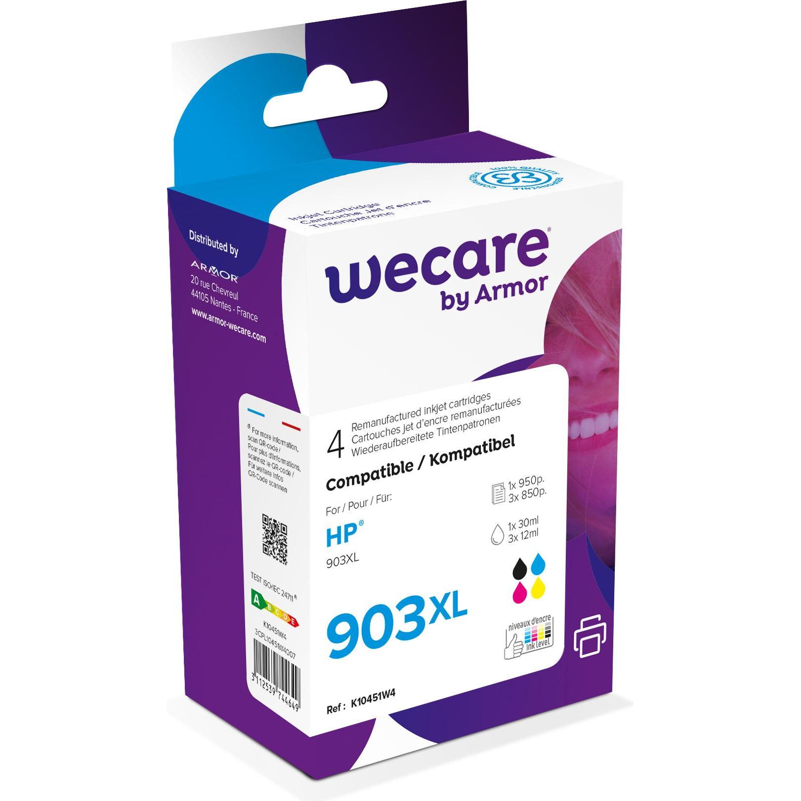 Wecare, Druckerpatrone, Tinte 903XL rebuilt CMYBK 3HZ51AE z.HP OfficeJet 6950 30/3x12ml (CMYK)