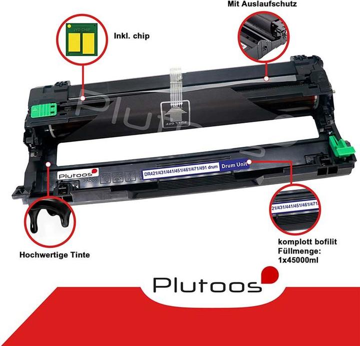 Produktbild Plutoos Brother DR-421CL Trommel XXL kompatibel