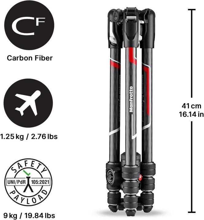 Produktbild Manfrotto Befree Advanced Carbon Fiber Travel Tripod with 494 Ball Head, Black (Carbon)