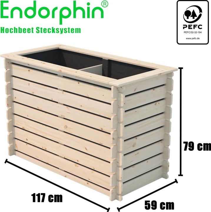 Produktbild Endorphin Hochbeet Stecksystem 117 x 59 x 79 cm (L x B x H)