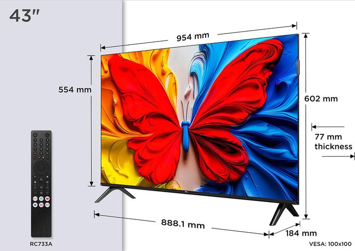 Immagine prodotto TCL Serie S59K Smart TV QLED FHD 43" 43S59K, Dolby Audio, HDR10, Android TV (43", QLED, Full HD, 2025)