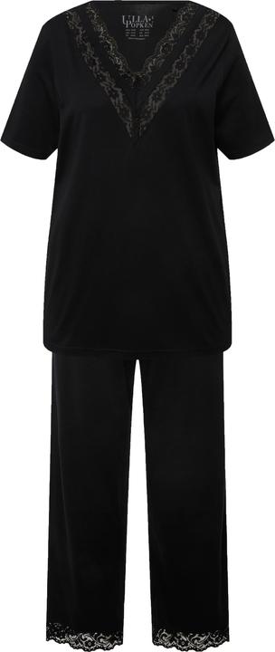Immagine prodotto Ulla Popken Pigiama con pizzo, tasche, scollo a V e mezze maniche (54)