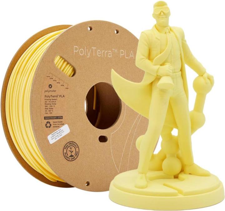 Actual product image Polymaker PolyTerra PLA Light Yellow 2.85 1.000 g (PLA, 2.85 mm, 1000 g, Yellow)