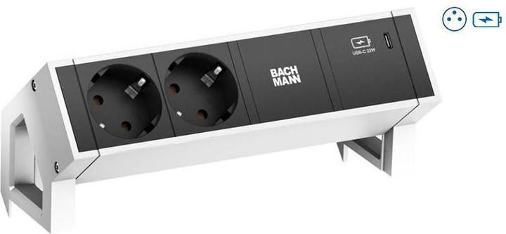Produktbild Bachmann DESK2 2x UTE 1x USB C 60W blanc (3x, CEE 7/3, CEE 7/5)