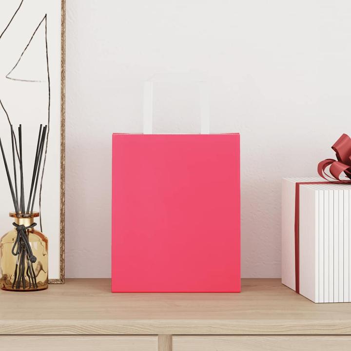 Actual product image VidaXL Kraft paper bags 50 pcs. with handle Pink 18x8x22 cm paper bag (Gift bag, 50 x)