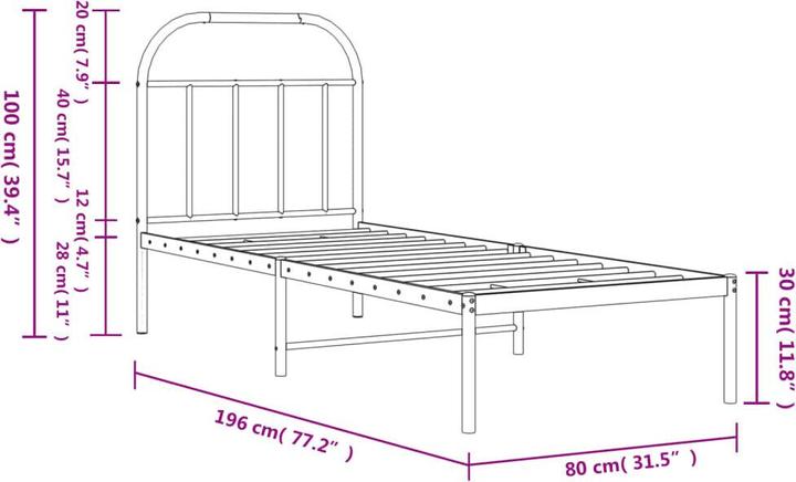 Image du produit vidaXL Bettgestell (75 x 190 cm)