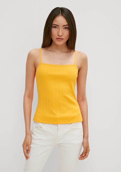Produktbild Comma T-Shirt Top mit Rippstrick-Muster (46)