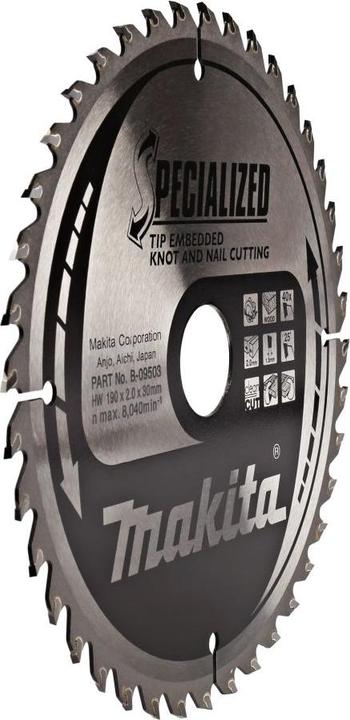 Makita Lama di sega circolare SPECIALIZED con denti rinforzati 190/30