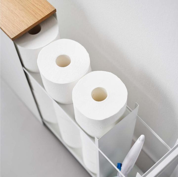 Produktbild Yamazaki Auszieh-Regal mit Holzablage TOWER (14 x 56 x 55 cm)