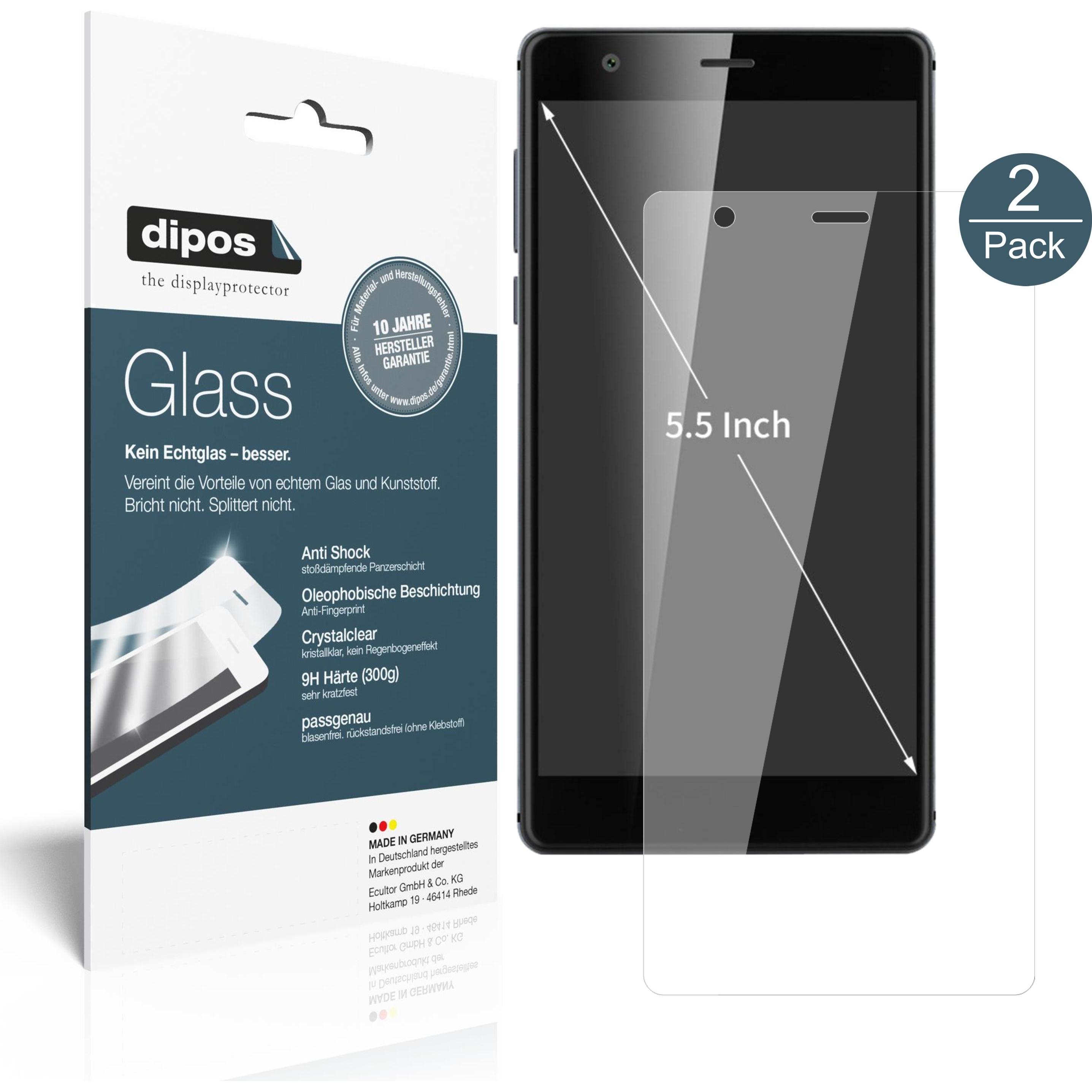 Dipos Displayschutz Anti-Shock (2 Stück, Oukitel U13), Smartphone Schutzfolie, Transparent