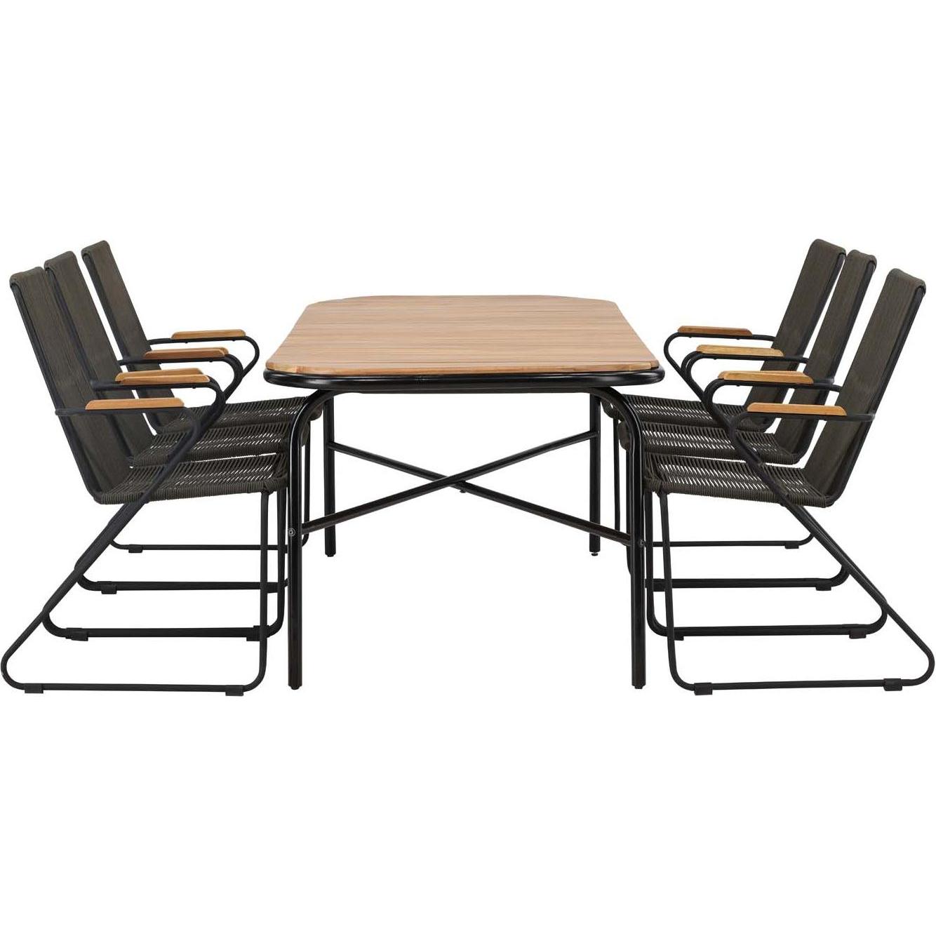Thumbnail - Ebuy24, Gartentisch + Balkontisch, Gartenset Holmbeck 7-teilig (200 cm)