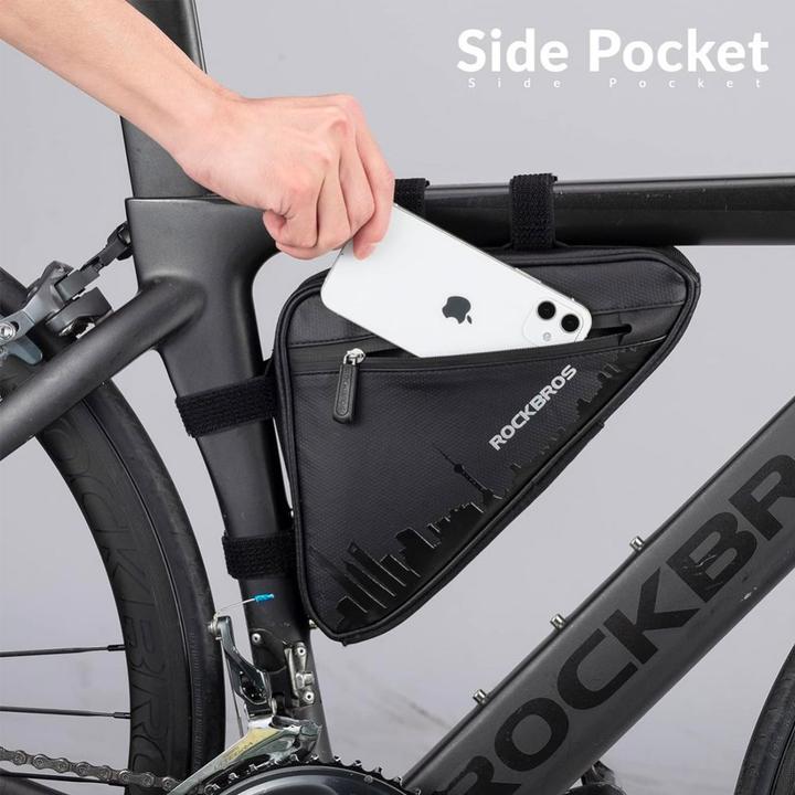 Immagine prodotto Rockbros B39-2 borsa impermeabile per telaio di bicicletta - nero (1.50 l, Borsa telaio)