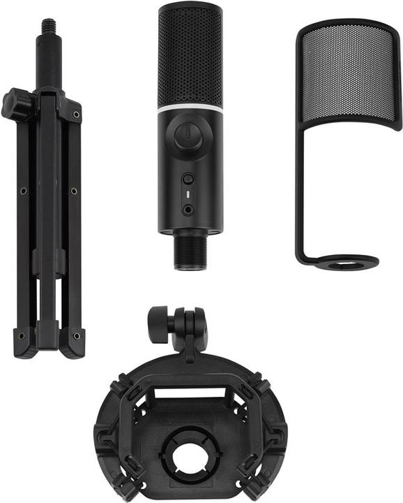 Actual product image Streamplify MIC RGB Microphone, USB-A, black - incl. tribrach