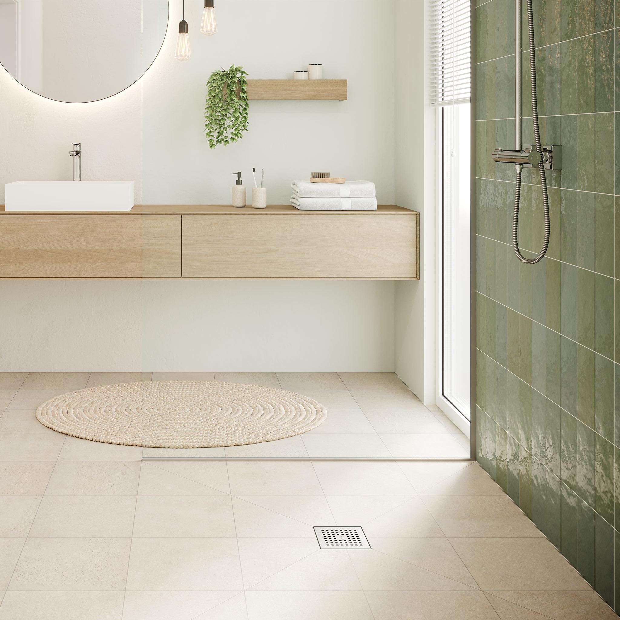 Thumbnail - hansgrohe, Duschrinne, HG Punktablauf RainDrain Brilliance Kompl.set Edelstahl gebürstet 150x150mm (467 mm)