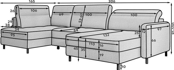 Actual product image ELTAP Berrto (Sofa landscape, Sofa bed, 4-seater)