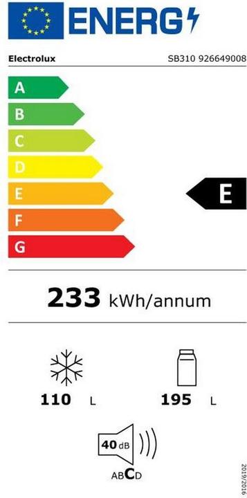 Etichetta energetica Electrolux SB310 (304 l)