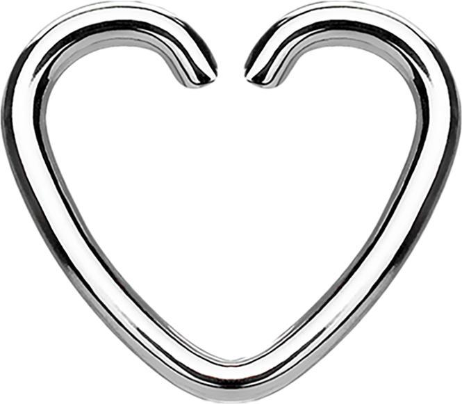 Immagine prodotto Star Piercing Anello Micro Piercing Cuore in argento con rivestimento in titanio (senza ottone, Acciaio chirurgico 316L)