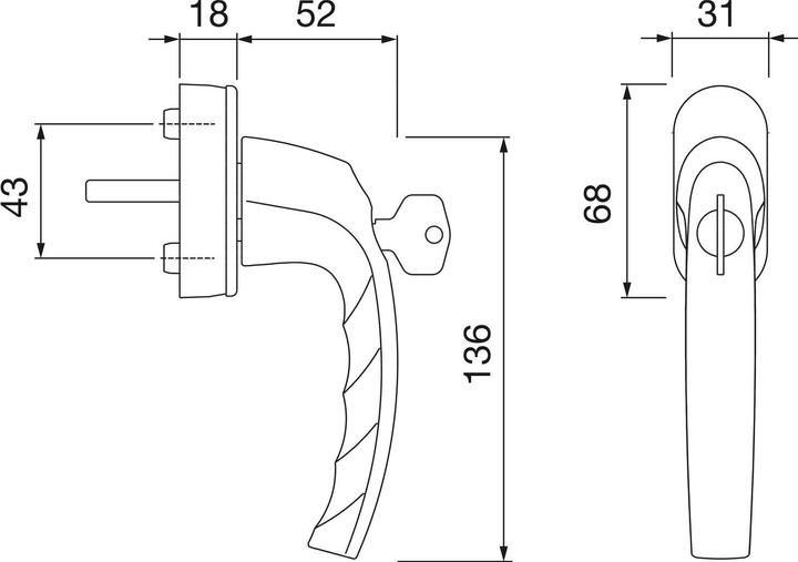 Actual product image Hoppe Atlanta window handle