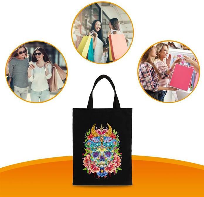 Actual product image Shenzhen Diamond Painting Einkaufstasche Totenkopf