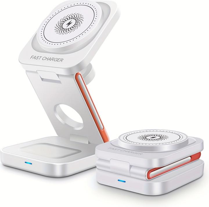 Immagine prodotto PhoneLook 3-in-1 15W Magnetischer Kabelloser Ladegerät mit Faltbarem Ständer für iPhone / Apple Watch / AirPod (15 W)