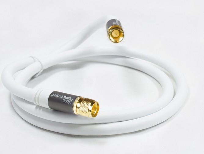 Immagine prodotto Good Connections Cavo antenna SAT SmartFLEX, da spina F a spina F, placcato oro, quadruplo schermo, schermatura 120dB (120 dB, Cavi antenna)