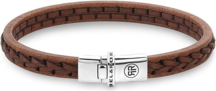 Produktbild Rebel Rose - Stranded Cognac Brown Leather Bracelet RR-L0156-S - Dimension: 20 cm - L+ (20 cm, Leder)