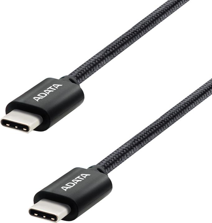 Produktbild Adata USB Cable(C-to-C) black 2m Plastic/Nylon (2 m, USB 2.0, 100 W)