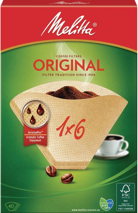 Melitta Filtertüten Original 1x6 / 40 Stück